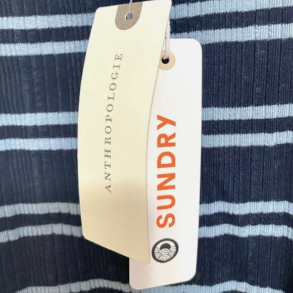 Brand New Women's Sundry Variegated Rib Stripe Racer Tank Dress - Picture 10 of 14